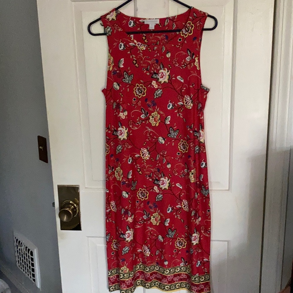 Charter Club red floral dress size M